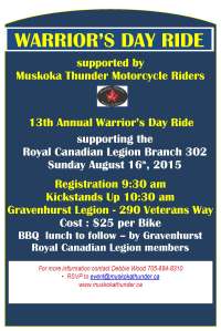 Info about Charity Motorcycle Ride August 16th